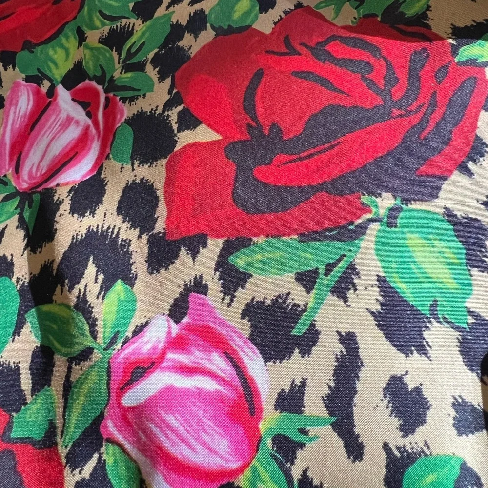 Betsey Johnson Red Pink Green Floral Leopard Laptop Bag